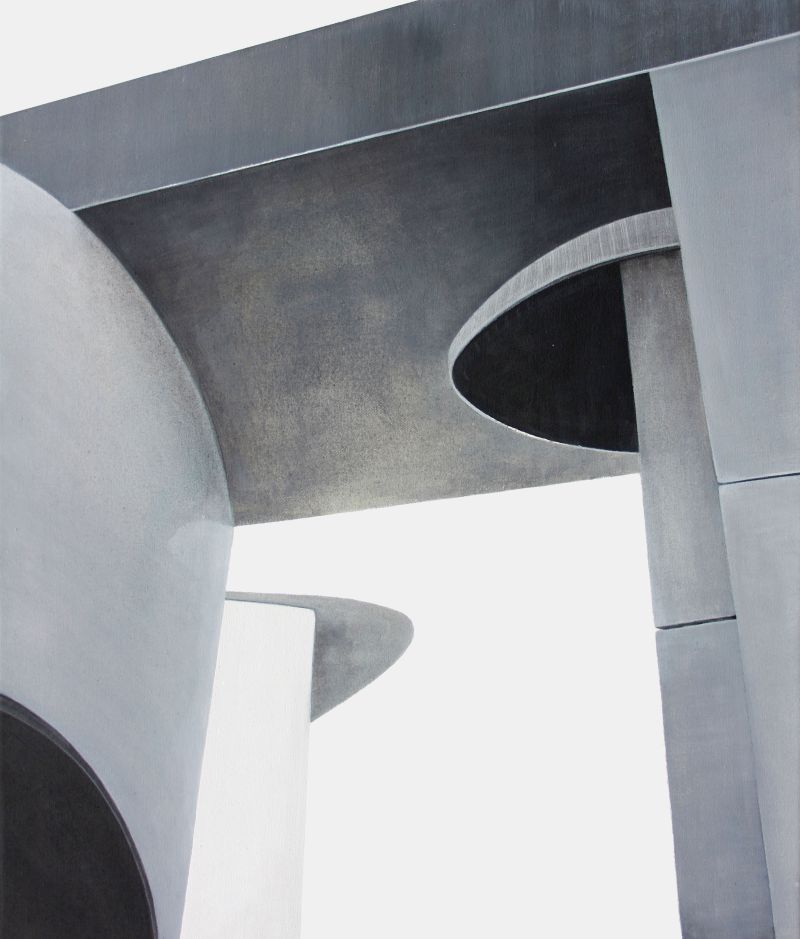 Ines Doleschal, Concrete No. 13 (Brücke), 2015, Acryl und Öl auf Nessel, 50 x 42 cm, © Ines Doleschal, Foto: Nihad Nino Pusija